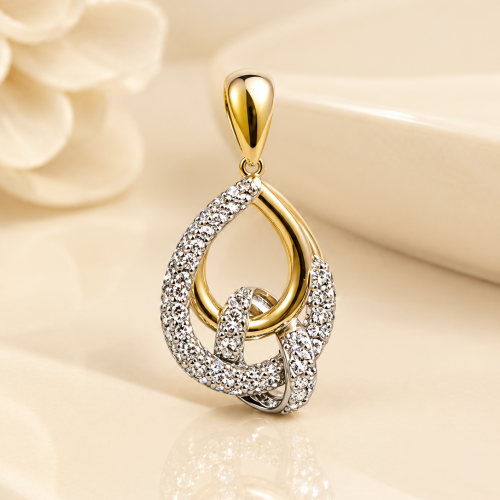 Two-Tone Diamond Knot Pendant